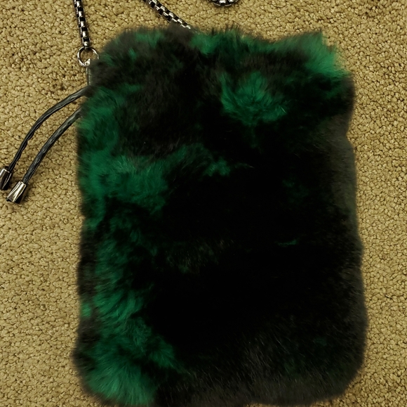 Rex Rabbit Fur Cross Body Pouch - Picture 1 of 2